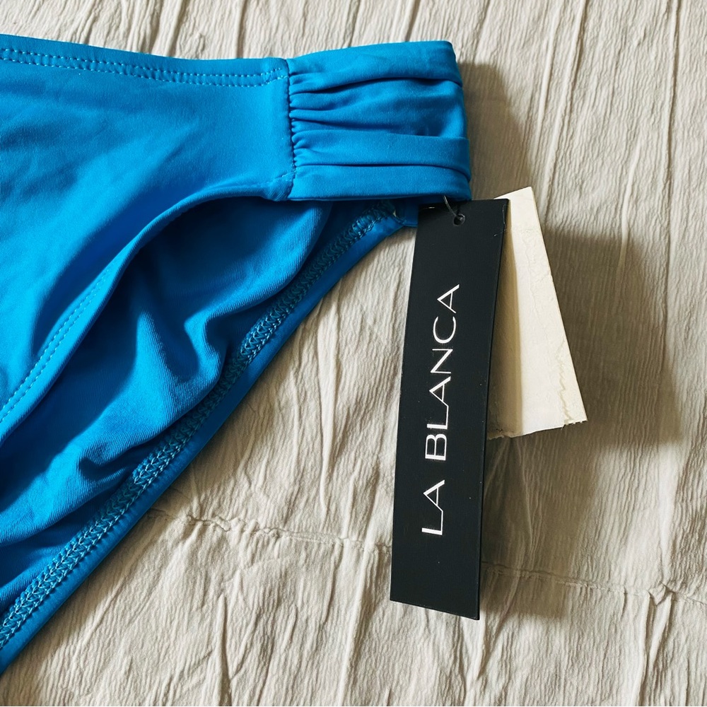 NWT La Blanca Turquoise Blue Bikini Bottom Size 10 - Picture 4 of 7